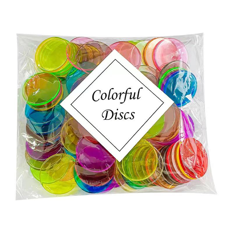 25mm Thickened Transparent Round Pieces, 10 Colors - Early Education & Math Teaching Aids