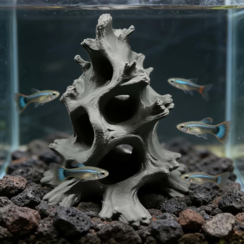 Mehrloch-Treibholz-Aquarium-Dekoration 3D-Druck Treibholz Fischhöhle Aquarium Dekoration Fischversteck zur Zucht Versteckhöhle Dekor