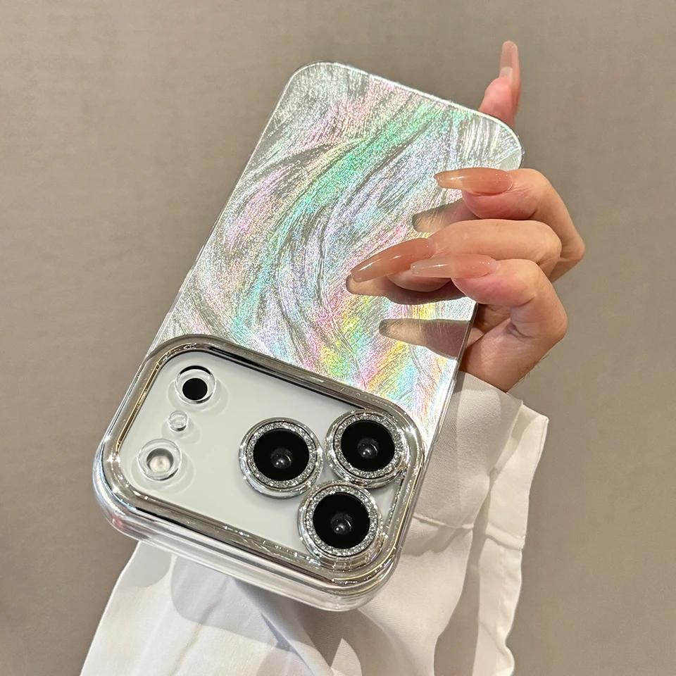 IPhone 17 Air 11 12 13 16 17 Pro Max 15 14 16 Plus İçin Pırıltılı Manyetik Telefon Kılıfı Lüks Koruyucu Sert Kapak