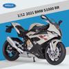 Welly BMW 2021 S1000RR Legierungs-Motorradmodell im Maßstab 1:12, Druckguss-Metallspielzeugfahrzeuge, Motorradmodell, hohe Simulationskollektion, Geschenke für Kinder