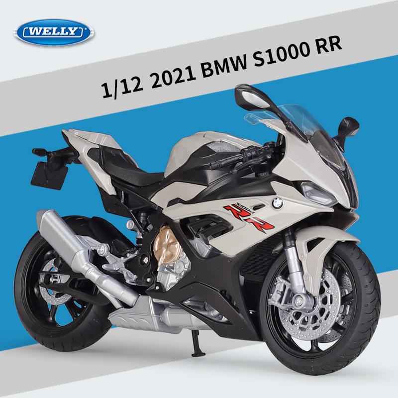 Welly BMW 2021 S1000RR Legierungs-Motorradmodell im Maßstab 1:12, Druckguss-Metallspielzeugfahrzeuge, Motorradmodell, hohe Simulationskollektion, Geschenke für Kinder
