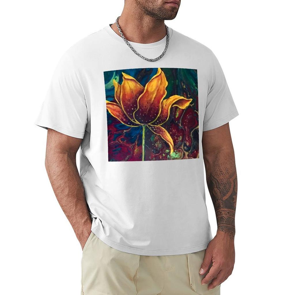 Beautiful Rich Lilly Flowers Tshirt Fitness Quick Dry Short Sleeve Top