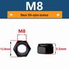 Anti-Loosening Self-Locking Nut 304 Stainless Steel Black Nylon Slip-Resistant Hex Screw Cap