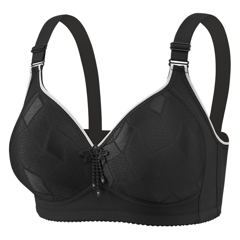 Large Size No Steel Ring, No Magnetic Jacquard Smooth Surface Bra, Comfortable and Breathable, Gathering Beautiful Back, Women's Underwear
