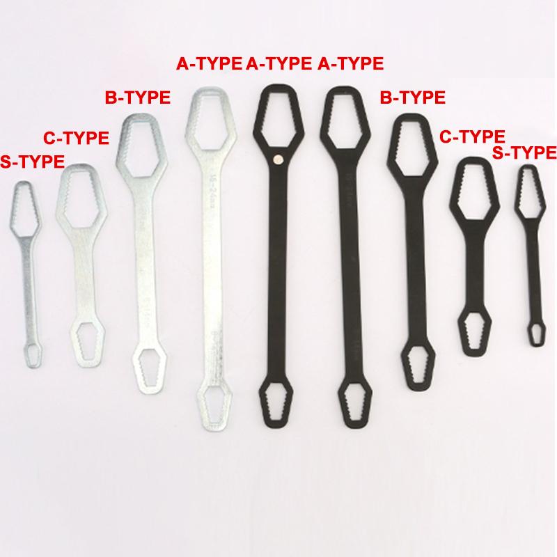 Cheie Inelară Multifuncțională Cheie Solidă cu Cap Dublu, Auto-Strângere Reglabilă Universală Cheie Reglabilă 8-24Mm