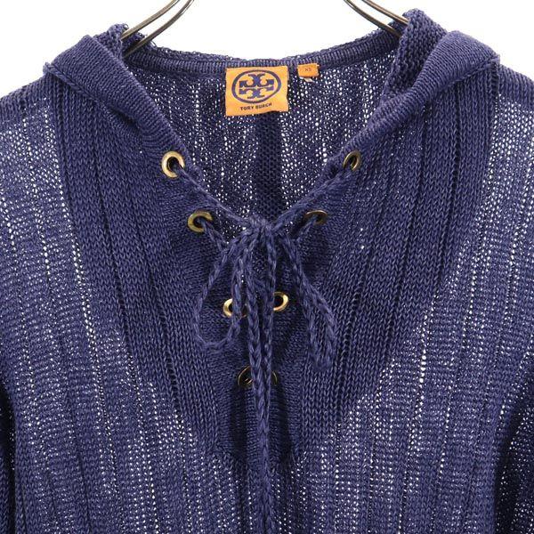 Tory Burch Leinen Langarm Strick Parker XS Marineblau System Damen Gebraucht