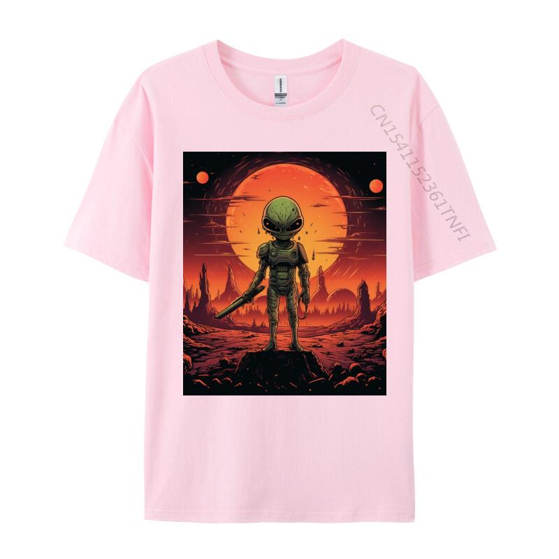 Printing Tops Tees Alien In Armor Tshirts 100 Cotton Fabric Student T Shirt Casual Tops Tees Clothing