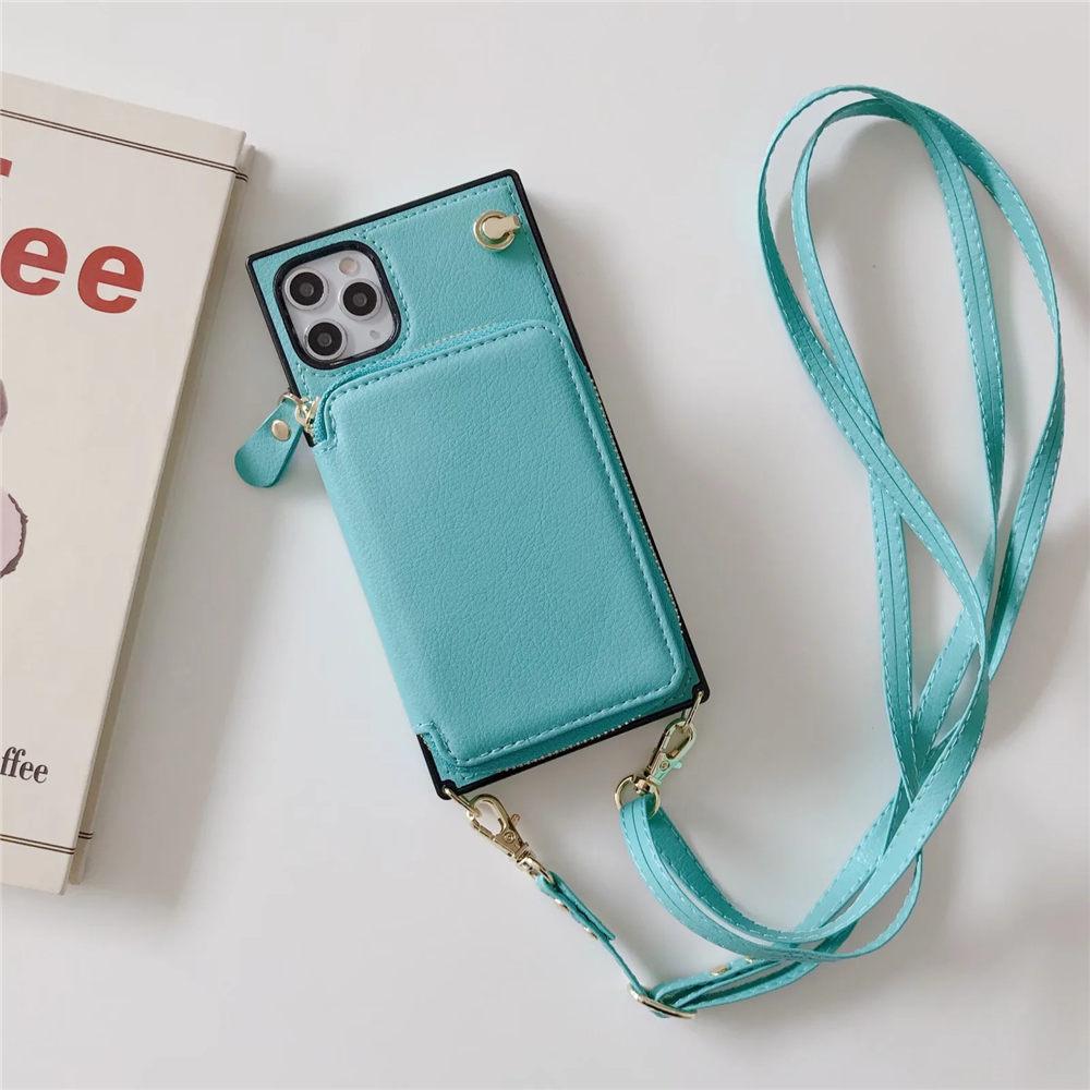 Zipper Wallet Purse Crossbody Leather Case For iPhone 16 15 14 Plus 13 12 11 Pro Max X XS XR 7 8 Plus Long Lanyard Cover