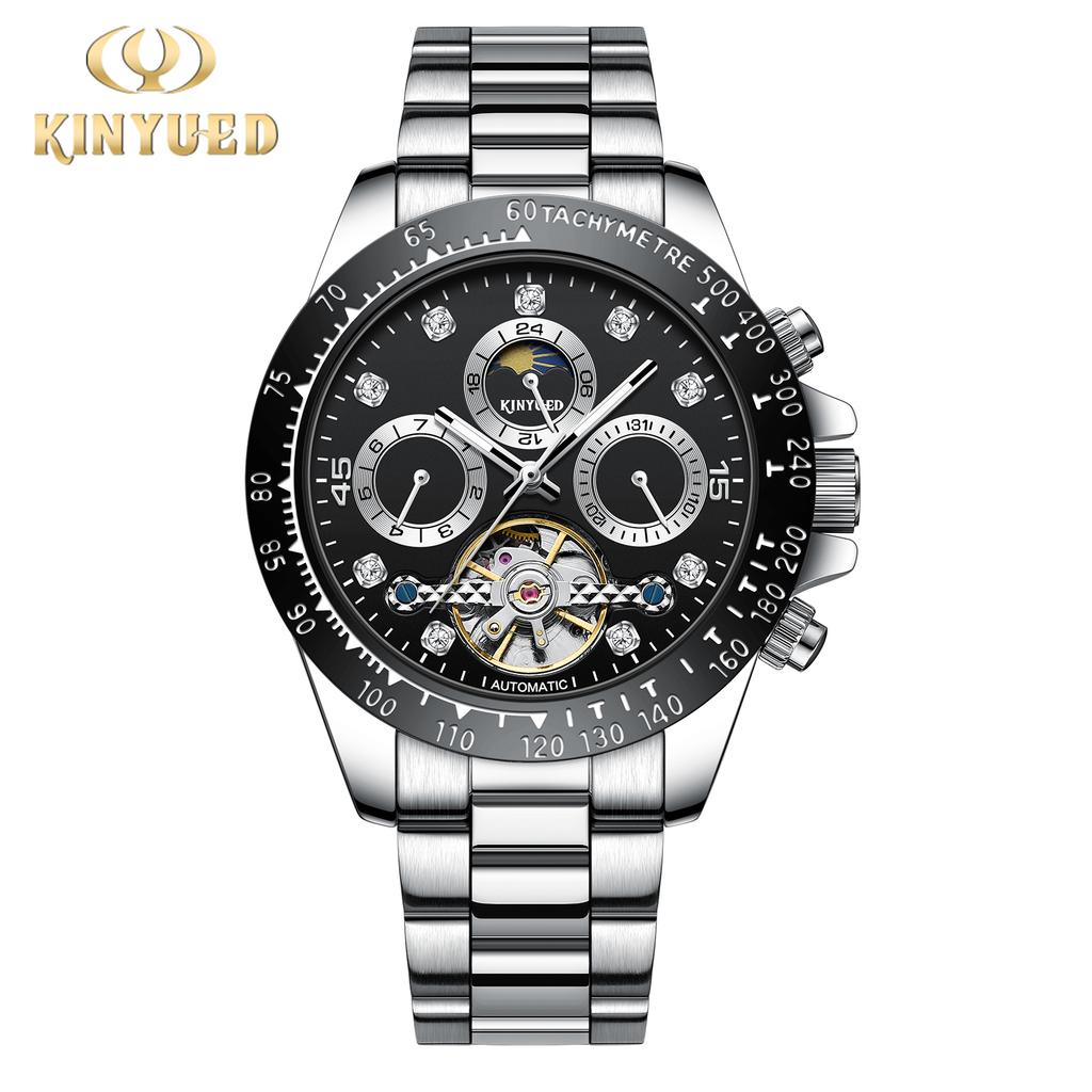 KINYUED  2026 New Men's Automatic Mechanical Watch Stainless Steel Waterproof Watch