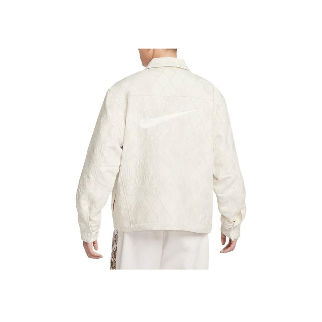 Nike Solid Waterproof Multipocket Casual Jacket Men Outerwear Ivory-White FN2673-110