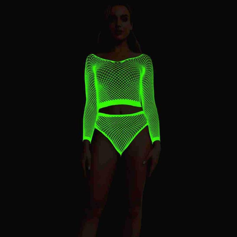 Sex underwear luminous mesh fluorescent nightdress suspender slim sexy luminous suspender underwear hollow
