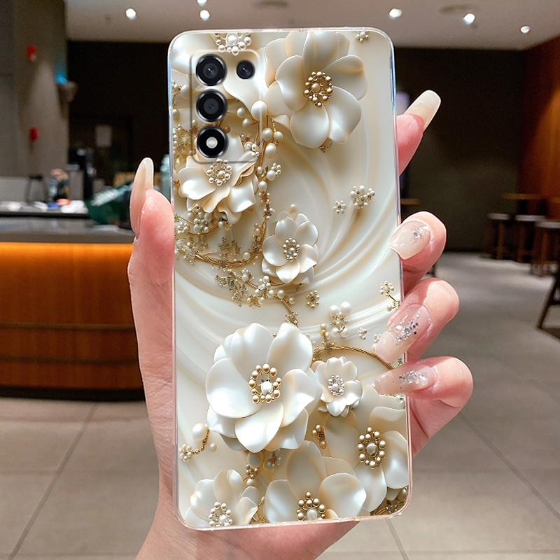 Back Cover For OPPO K9S Realme Q3S Q3t 5G Clear Phone Case Luxury Fashion Butterfly Flower Transparent Soft Silicone TPU Casing