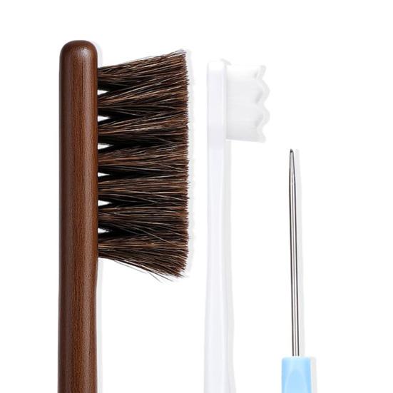 Jewelry Cleaning Kit Easy Grip Design Gentle Cleaning Brushes Polishing