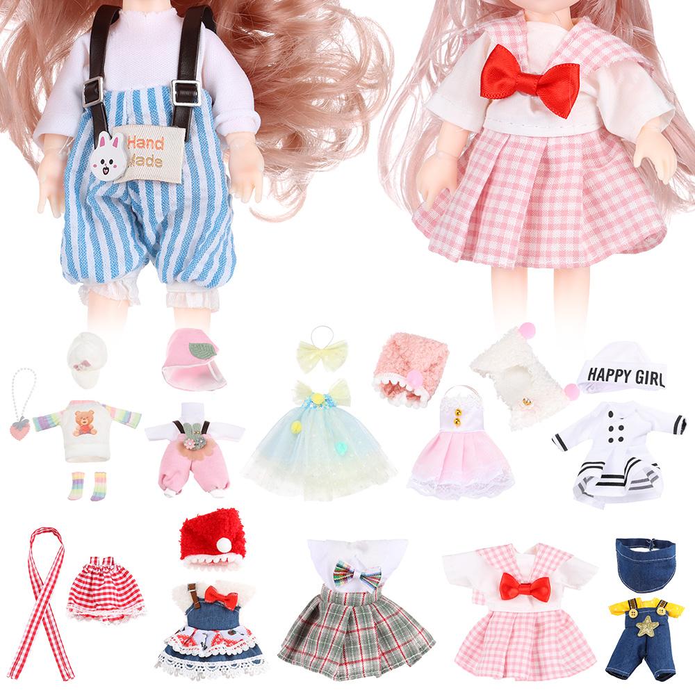 

1 комплект моды Ob11 Детские брюки Шапка Съемные брюки Спортивный костюм Юбка Комплект Кукольная одежда