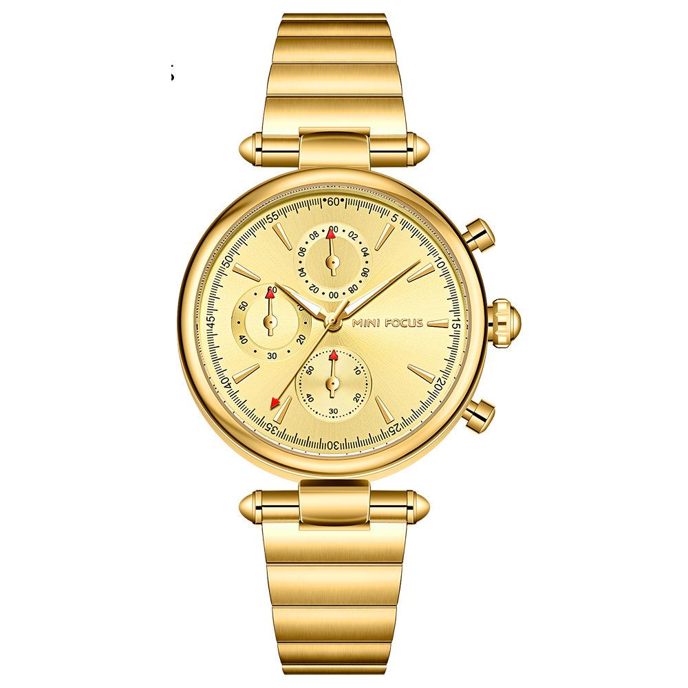 Women's Watch Fashionable Casual Women's Watch Multifunctional Waterproof Quartz Watch Steel Band Women's Watch