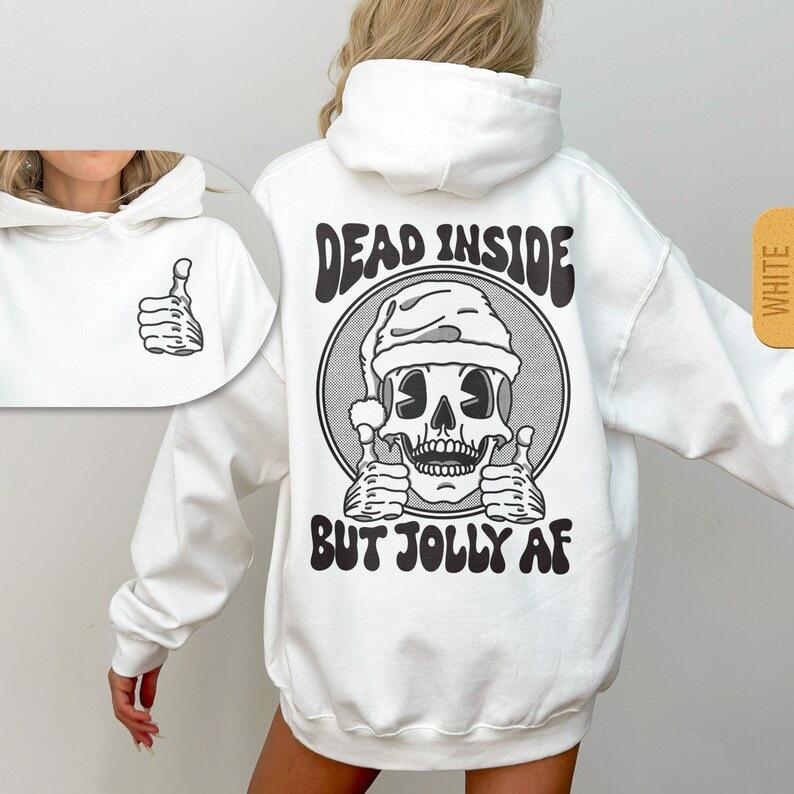 Vintage Christmas Skull Print Women's Hooded Sweatshirt - Trendy Autumn/Winter Fashion