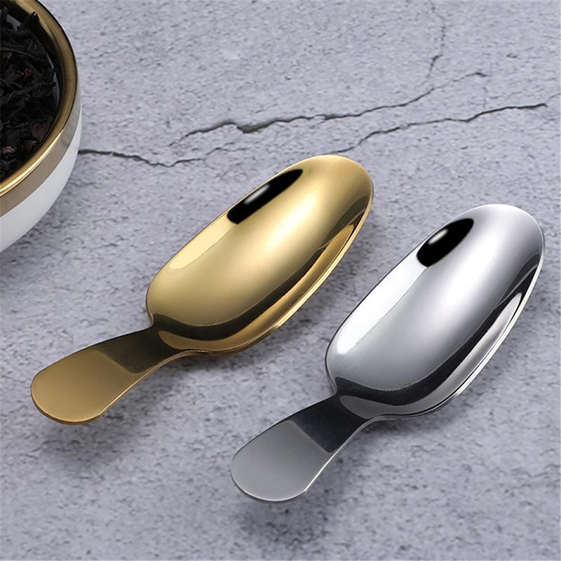 Mini Stainless Steel Spoons Kitchen Spice Condiment Sugar Tea Coffee Scoop Short