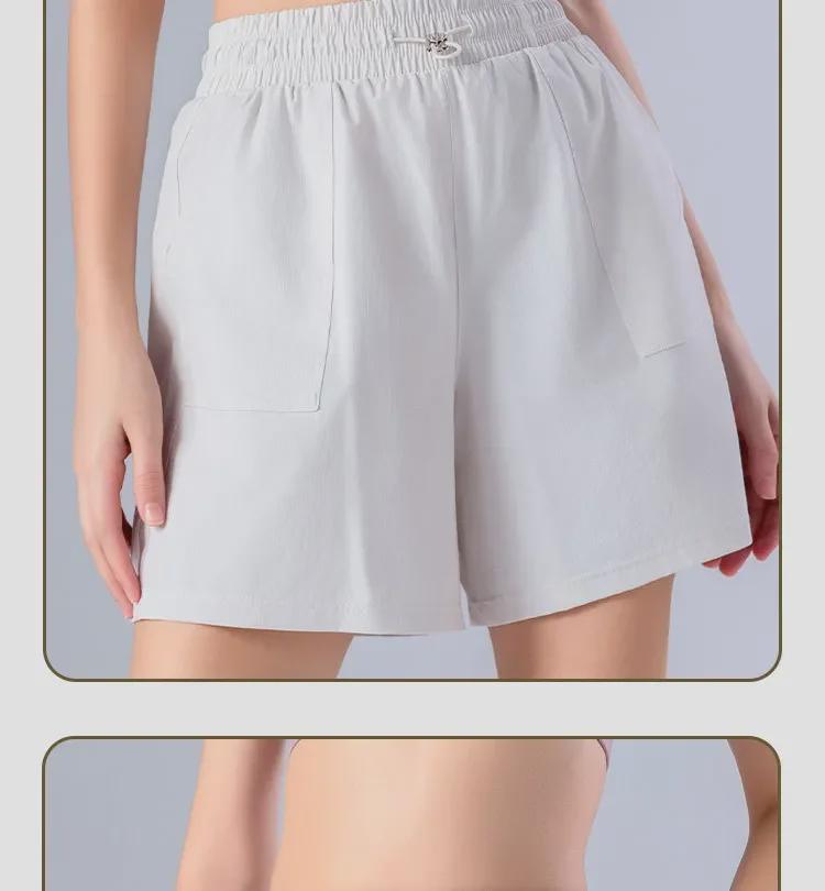 Quick-Dry Women's Summer Sports Shorts – Cool, Breathable, Loose Fit with Side Pockets for Running and Pilates.