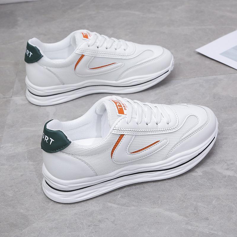 Little White Shoes Spring and Autumn New Versatile Women's Sports Shoes Student Mesh Breathable Single Shoes Tide