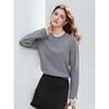 Betu Women's Color-Block Collar Long-Sleeve Knit Sweater