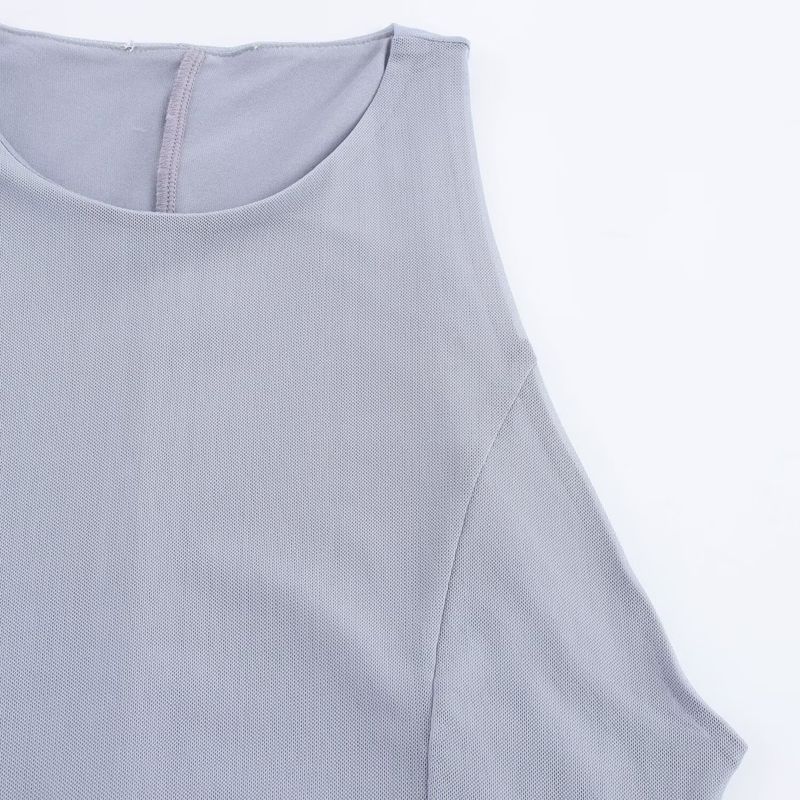 Kaslead New Arrival Women's Clothing Fashion Style Silm Wide Hem Silk Net Midi Skirt Dress 5039305