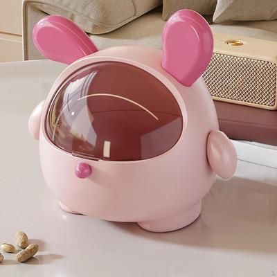 Cute Trash Can Countertop Garbage Cartoon Portable Sundries Barrel Wastebasket Desktop Storage
