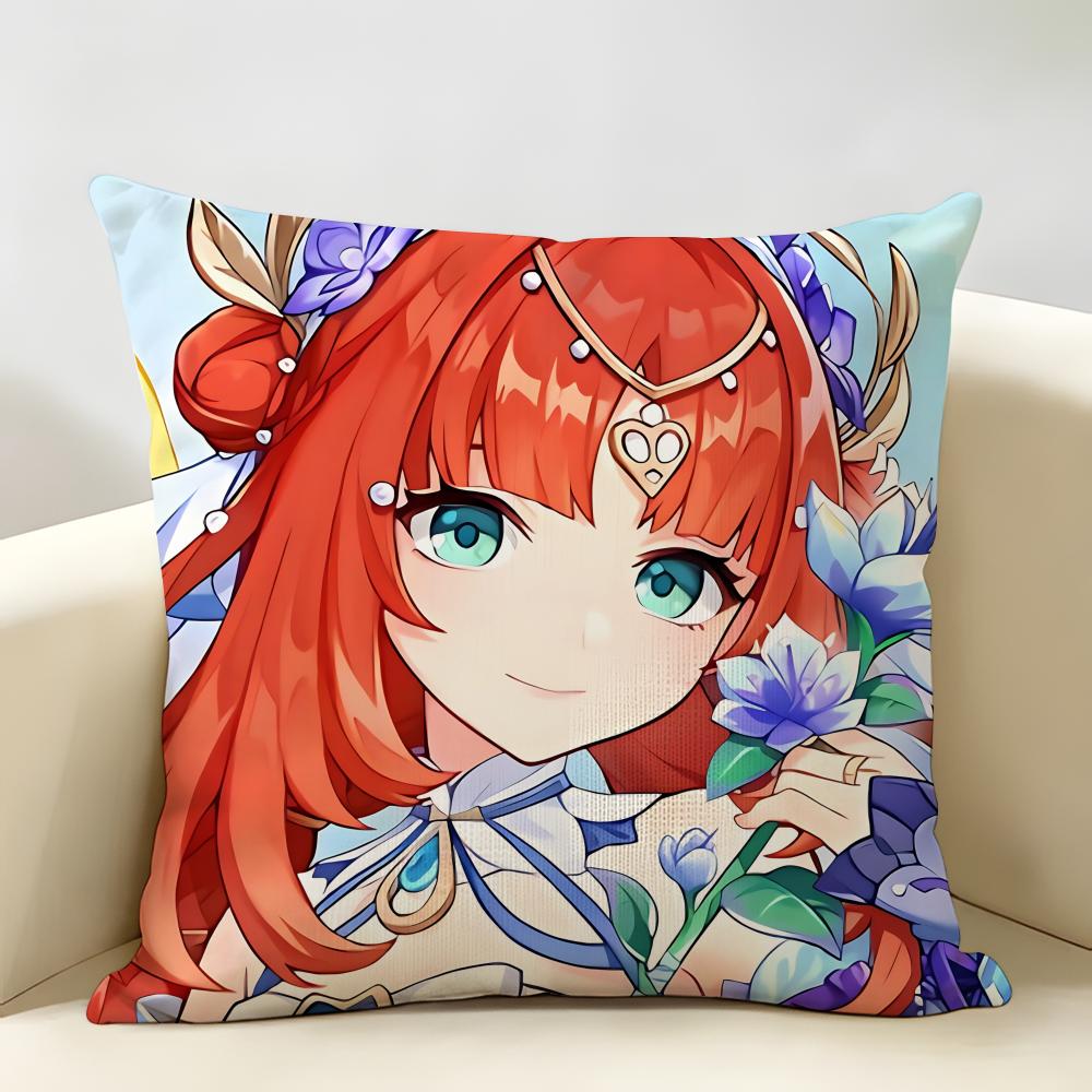 Nilou Genshin Impact Cushion Cover Natural Linen Organic Fabric DoubleSided Printing Room Sofa Decor Pillow Case