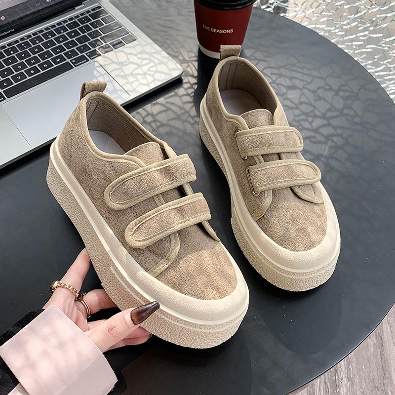 Fashion Thick-soled Canvas Shoes Women's 2025 Spring New Explosions Muffin Height White Shoes Super Fire Casual Sports Shoes