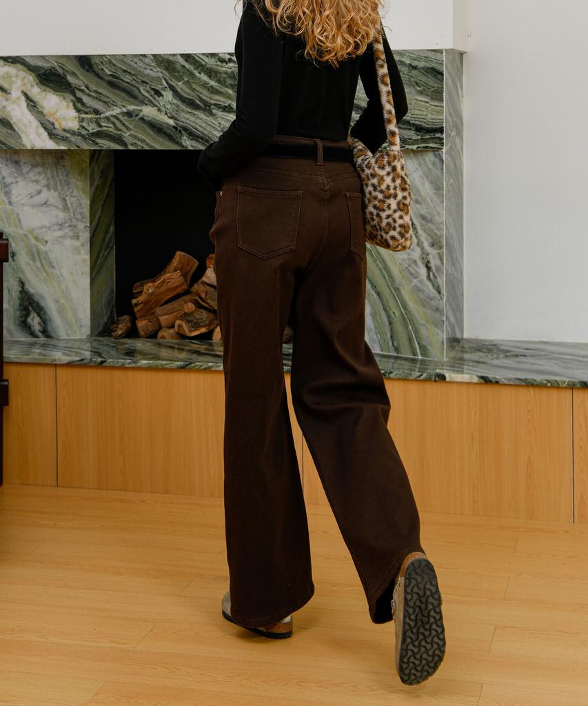 PIGMENT Winter Fleece-Lined Wide Pants (Xjdp250990)