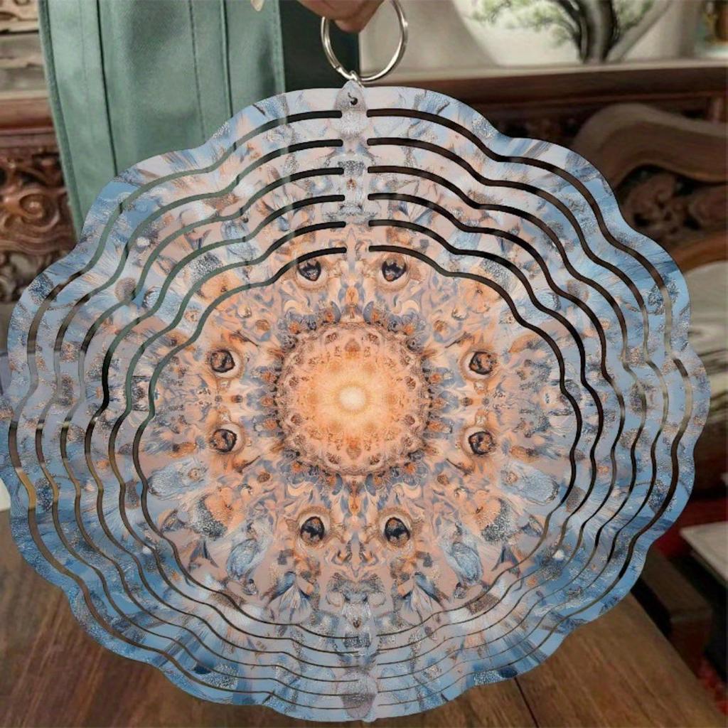 Bohemian Wind Spinner 10 Inch Metal Hanging Decor for Garden Balcony Outdoor 360 Degree Swivel Hook All Season Gift Idea