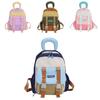 Trendy Korean Style Dual Color School Backpack For Kids With Breathable Nylon Fabric
