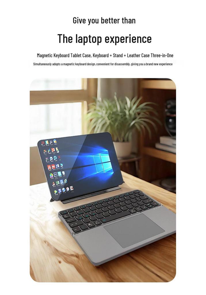 Multi-Functional Portable Leather Touch Foldable Detachable Keyboard