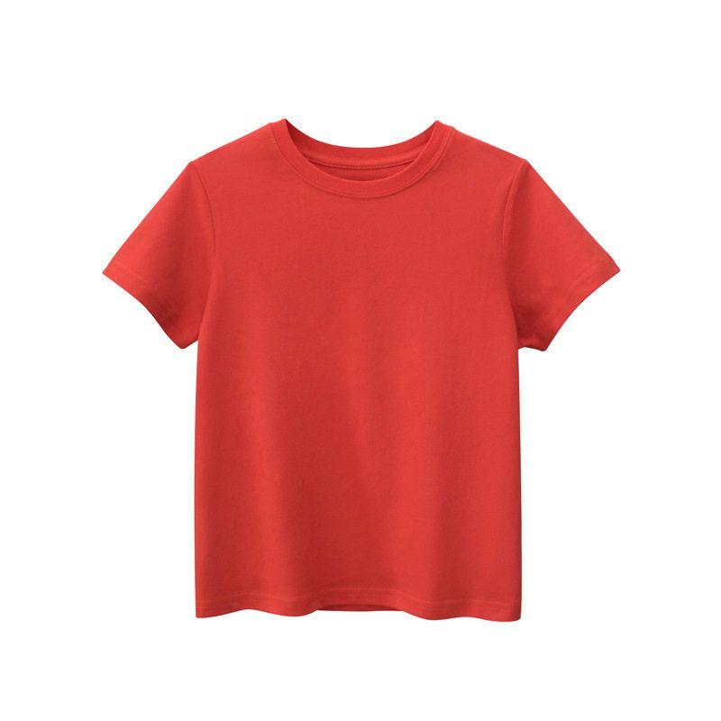 Brand Children's Clothing Summer 2026 Model Children's Pure Cotton Short-Sleeve T-Shirt Promotional Clothing Unisex Solid Color Base Shirt