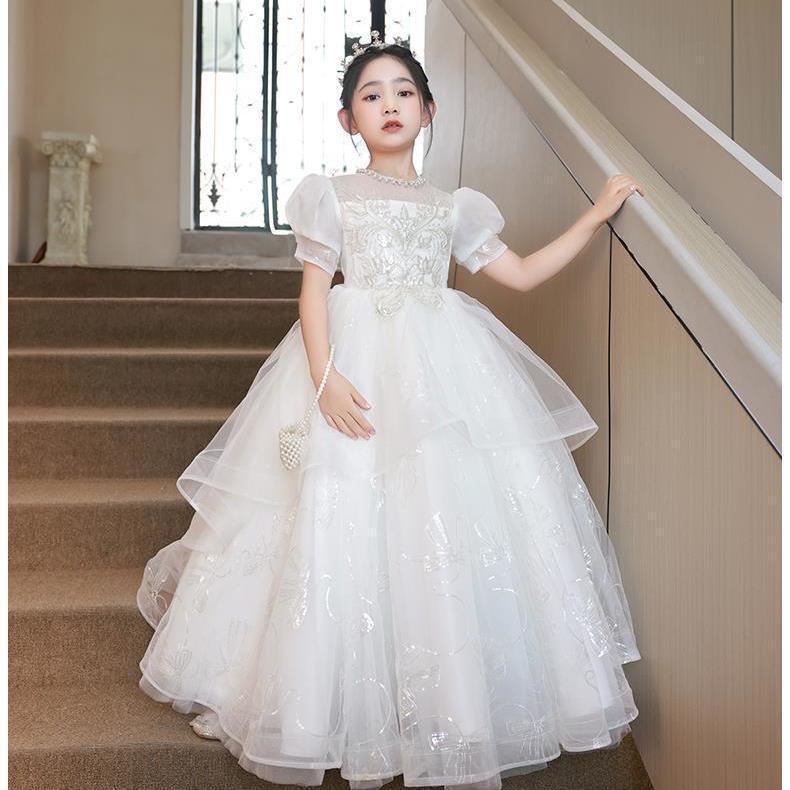 Girls' Elegant Princess Dress for Weddings, Birthdays, and Performances