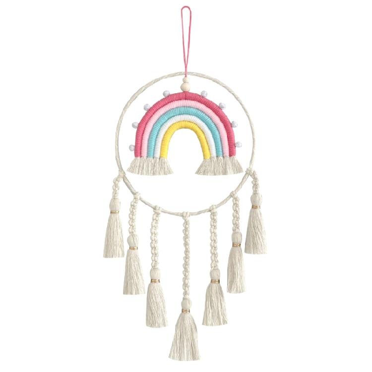 Dormitory Wall Window Handwoven Tassels Sky Rainbow Supplies for Home Office