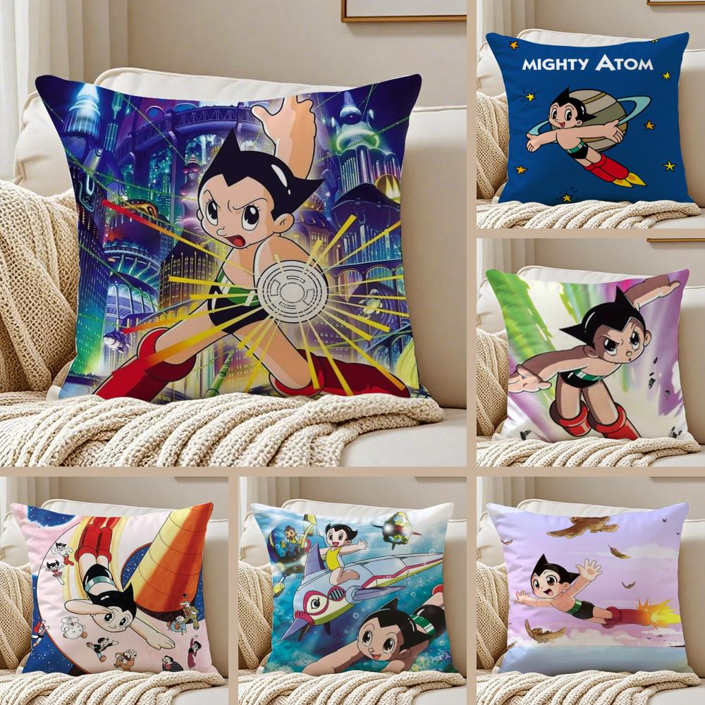 M-Mighty A-Atom Cushion Cover Silky Short Plush Sofa Pillow Cover Hidden Zipper Soft Dustproof Case for Home Decor