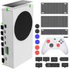 For Xbox Series S Dust Cover, Accessories with 4 Dust Covers and 7 Silicone Plugs,6 Thumb Grip Caps, for Xbox Series S White and Black Console