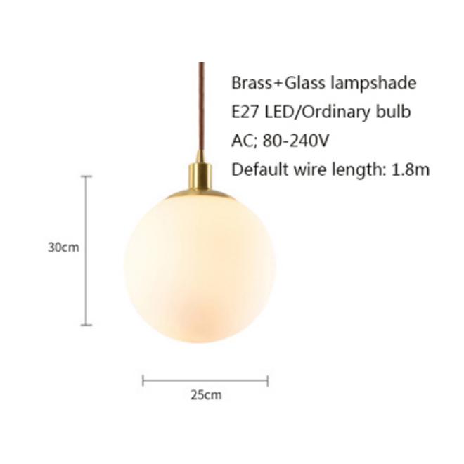 Nordic nowoczesny pojedynczy klosz szklana kula E27 żyrandol LED salon jadalnia sypialnia kuchnia sklep odzieżowy oświetlenie