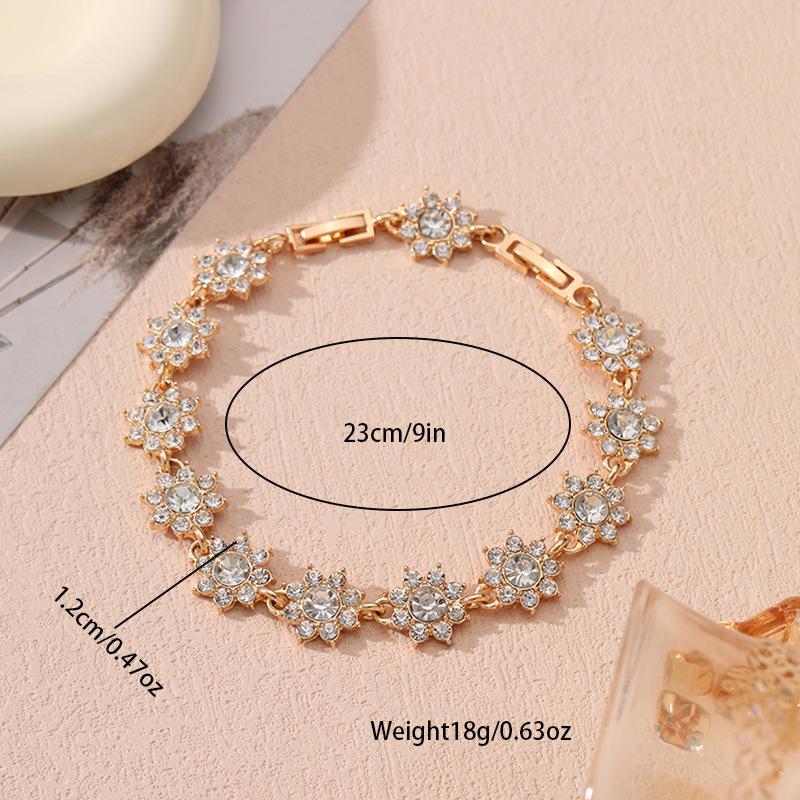 Popular Light Luxury Style Colored Diamond-encrusted Flower High-end Bracelet Adjustable Jewelry