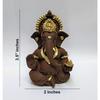 Braunes Terrakotta-Idol für Ganesh-Idol für Armaturenbrett-Gott Ganesha-Idol für Heimdekoration Ganpati zum Verschenken 3,5 Zoll (Braunes Terrakotta), Idol