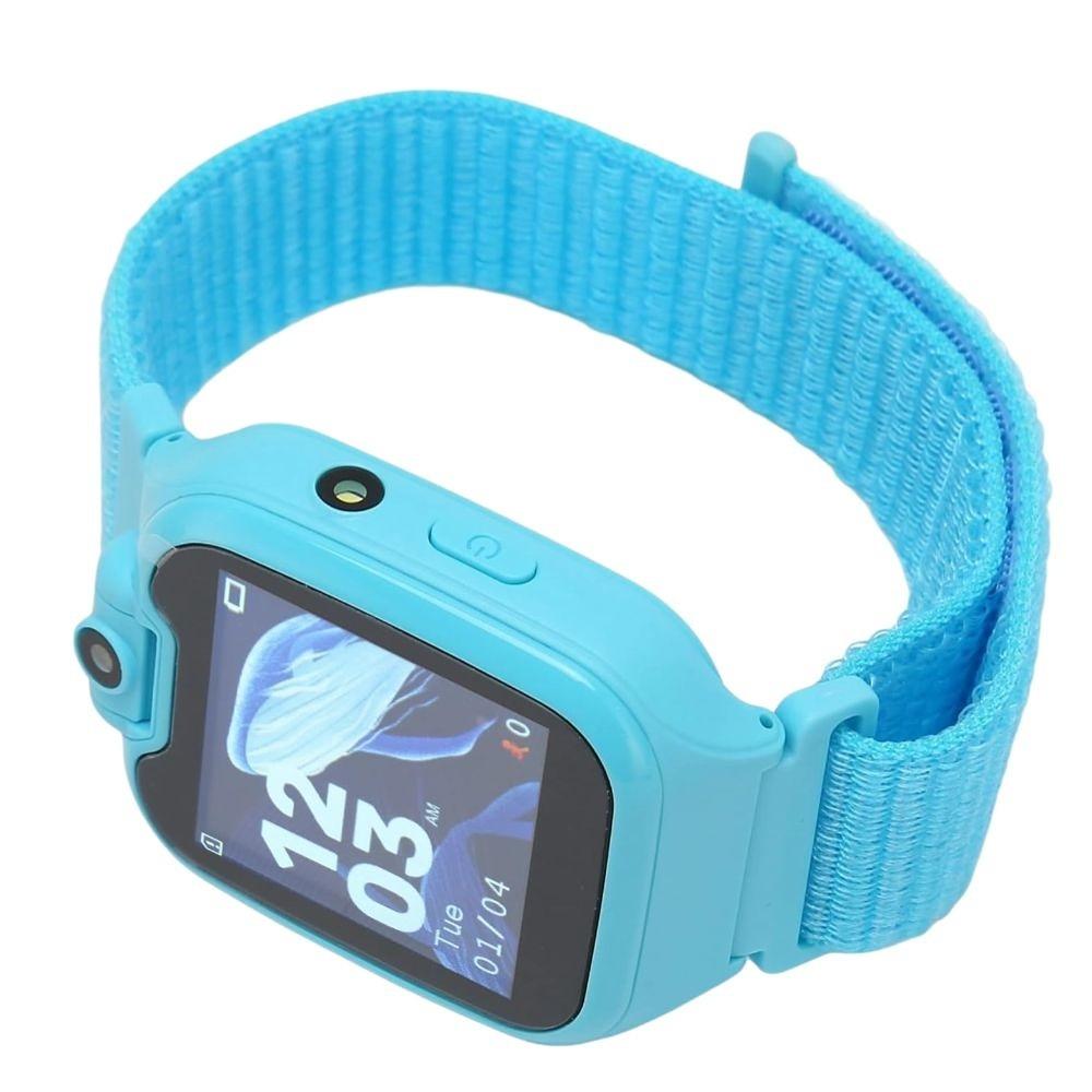 Niebieski smartwatch dziecięcy wodoodporny z funkcją sos i gps