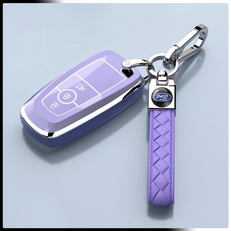 Ford Escort Key Case with Diamond Platinum Decoration for Men & Women, 2021 Model
