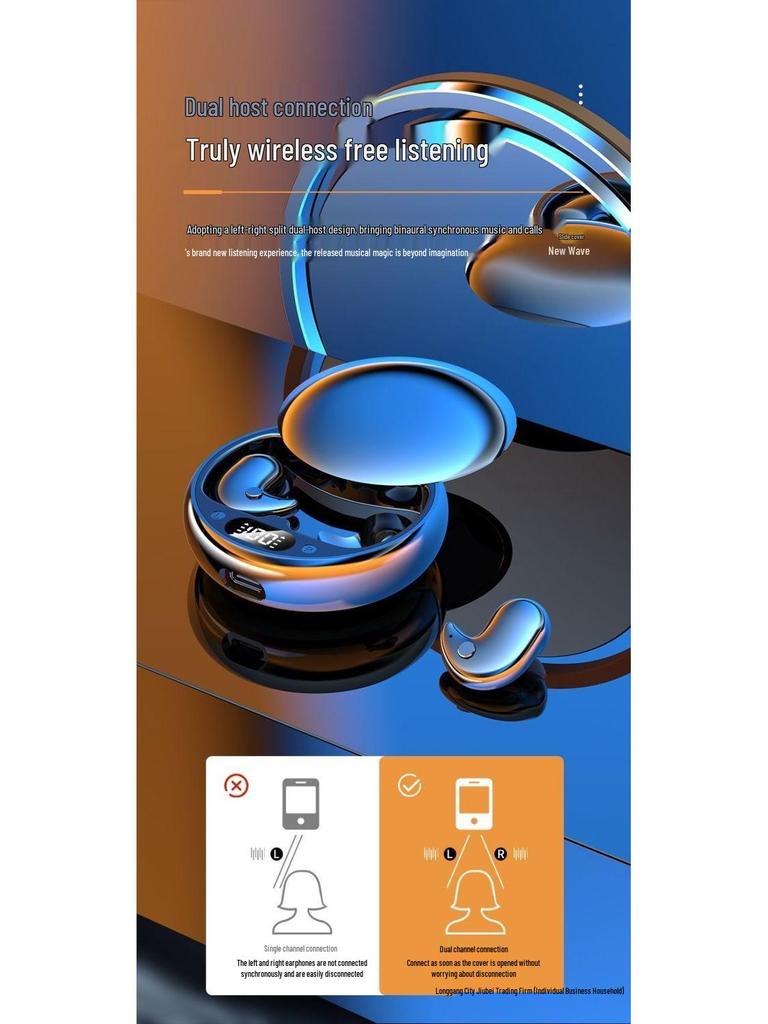 Ultra-Thin 2025 Bluetooth Earphones: Comfortable, Painless, On-Ear Headphones with Long Battery Life