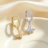 925 Sterling Silver Huggie Hoop Earrings Cactus Diamond Zircon Classic Gold Plated for Women for Weddings or Gifts