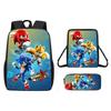 Children Cartoon Pattern Breathable Backpack Three Piece Set
