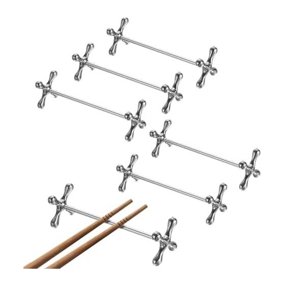 uxcell 6Pcs Zinc Alloy Chopstick Rests, Non-slip Chopstick Holders, Knife Rests for Countertop, Chopstick Spoon Fork Knife Storage, Table Decoration,