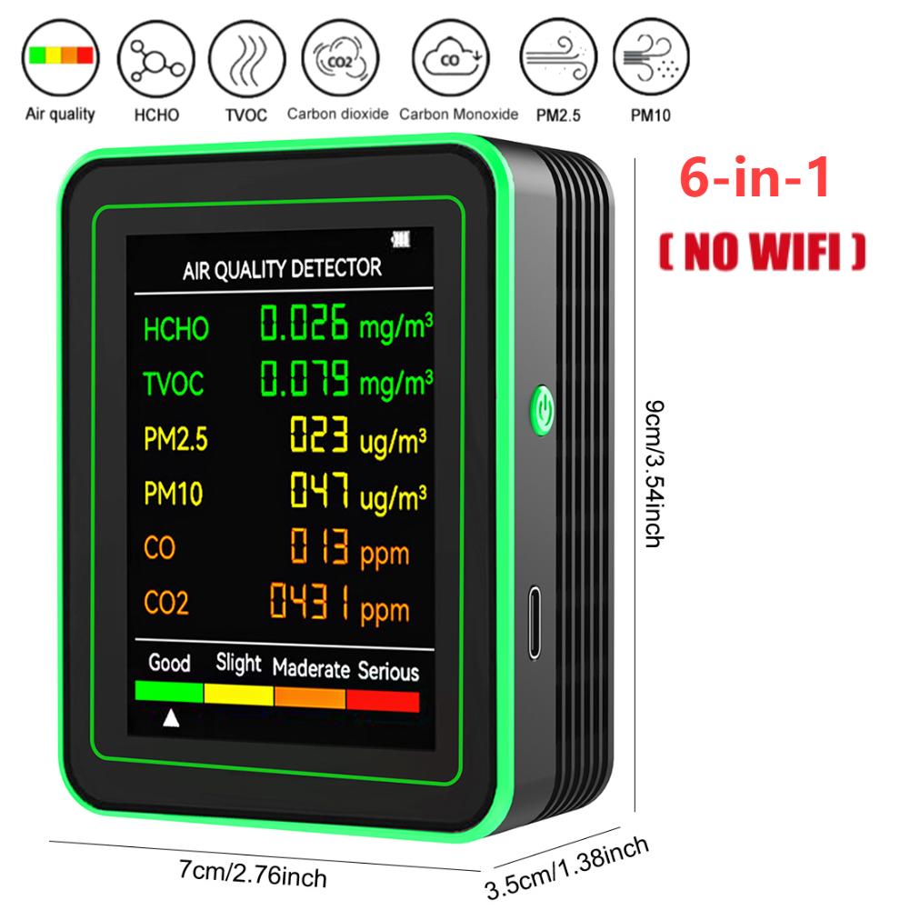 15-in-1 Indoor Air Quality Monitor Household CO CO2 TVOC HCHO Tester WiFi APP Control Portable AQI PM0.3 PM1.0 PM2.5 PM10 Tester