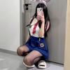 M-3XL Large Size SchoolGirl Lingerie Set Women Roleplay Sexy Student Uniform Tie Top and Mini Skirt College JK Campus Cosplay