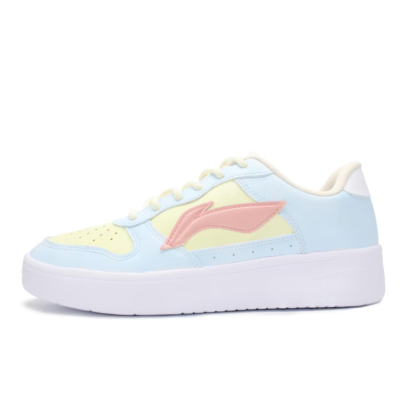 Li Ning Floating Boat Skateboard Shoes Women s Low top Blue/Yellow/Pink AGCS420-6 (Team643-) 35