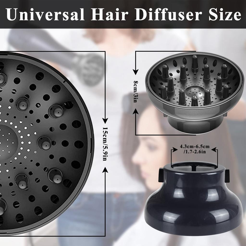 Hair Dryer Diffuser Attachment Universal Adjustable Professional Salon Tool for Curly Hair Fits Most Kinds of Blow Dryer Diameter (4.3-6.5CM)